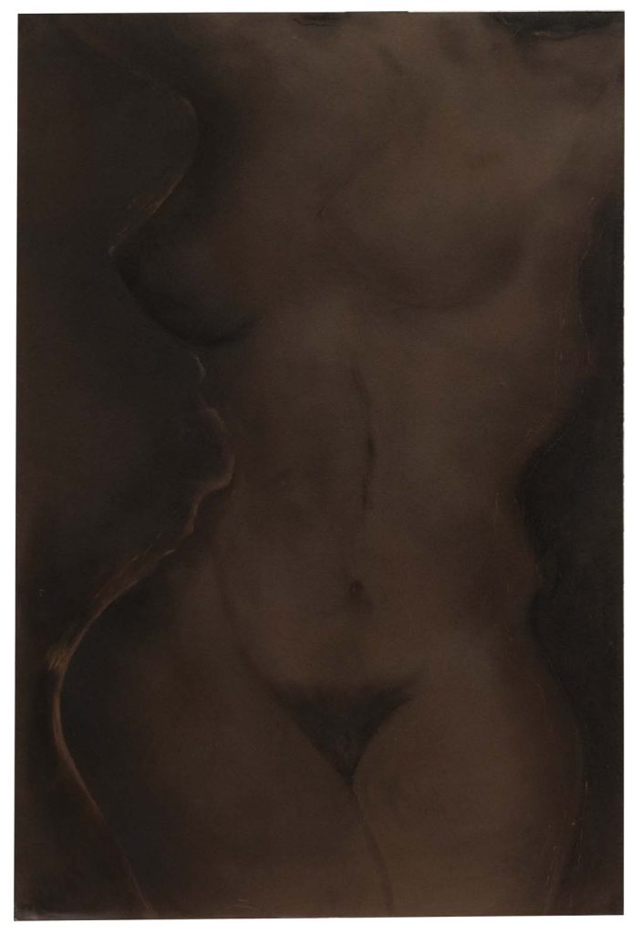Light Fandango 1m10x80cm Sepia Pastel Italian paper Maroufler on wood 110x75cm
