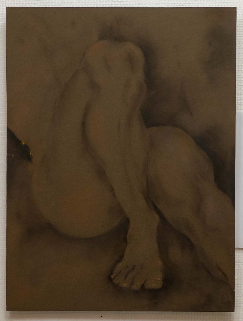 Sepia Pastel Legs 65x50cm Italian paper maroufler on wood