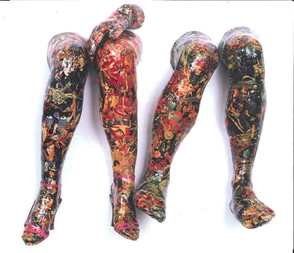 FOOTSIE 1987 65x55cm Reinforced plaster Collage Boat varnish mural