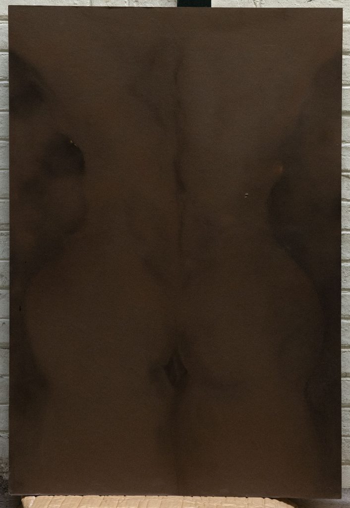 Large Pastel Back 1m x70 Italian paper maroufler on wood