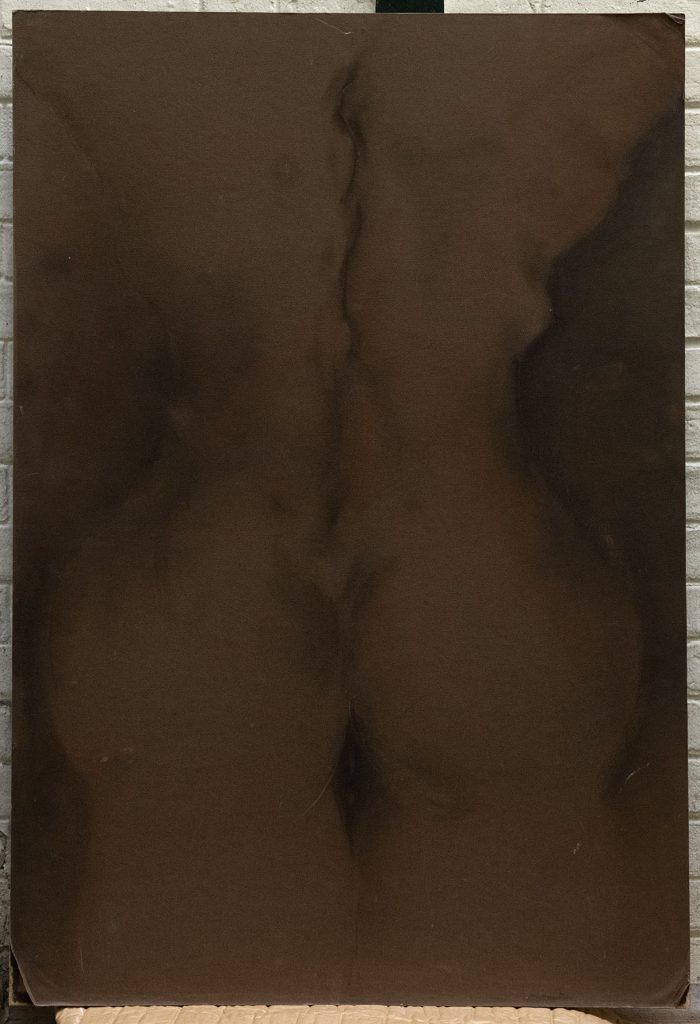 Large Pastel Back 1m10x70cm Italian paper maroufler on wood